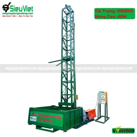 Vận thăng nâng hàng 1000kg cao 48m (Điện 380V, 3 phase)